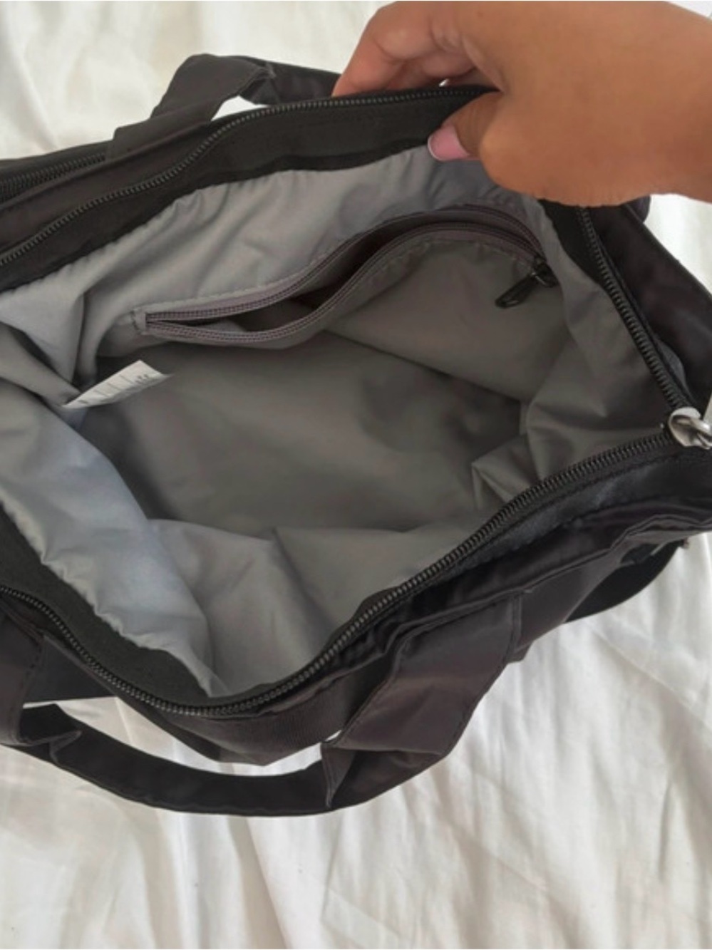 Nike Black Convertible Tote with Detachable Round Pouch - Picture 5 of 6